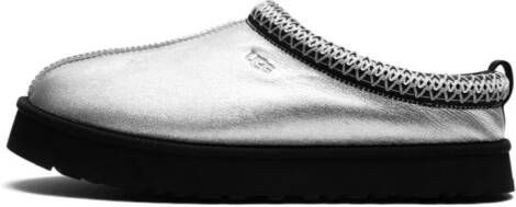 UGG Kids Tazz metallic leather slippers Silver