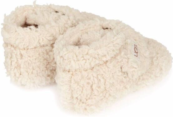 UGG Kids touch-strap textured booties White