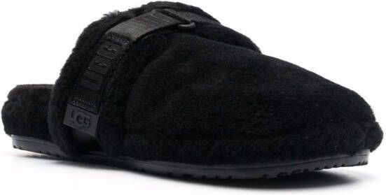 UGG logo-print strap slippers Black
