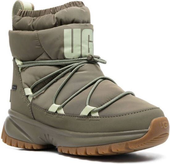 UGG padded logo-print boots Green