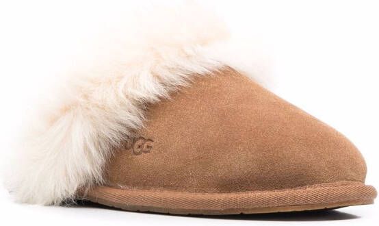 UGG Scuff Sis fur-trimmed slippers Brown
