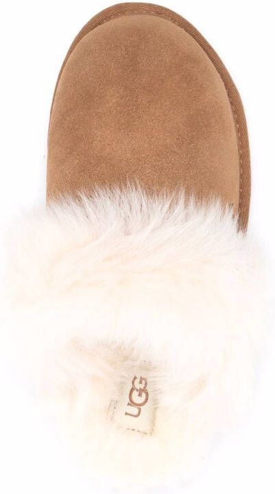 UGG Scuff Sis fur-trimmed slippers Brown