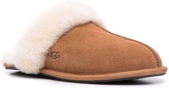 UGG shearling-trim slippers Brown