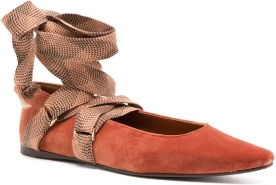 Ulla Johnson Arlo velvet ballerina shoes Brown