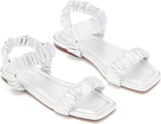 Ulla Johnson Isabella ruched leather sandals Silver