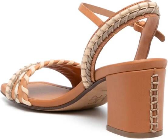 Ulla Johnson Sofia 70mm interwoven leather sandals Brown
