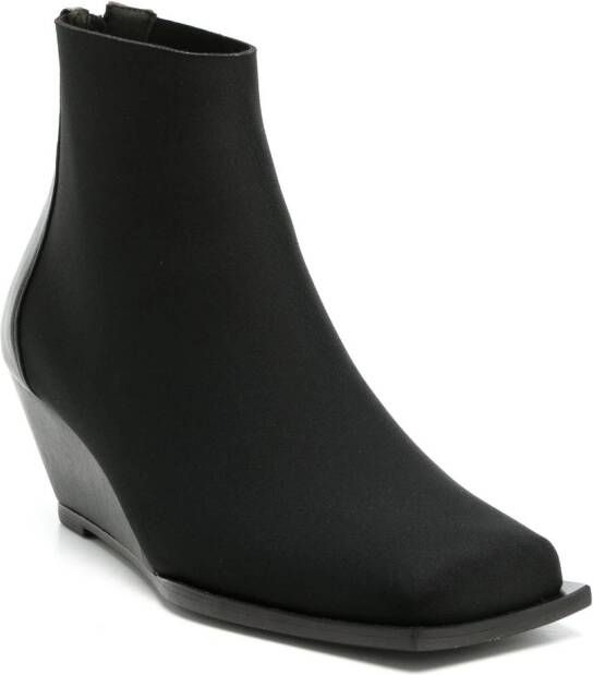 Uma | Raquel Davidowicz Anabela square-toe neoprene boots Black