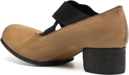 Uma Wang 40mm square-toe leather ballerina shoes Brown