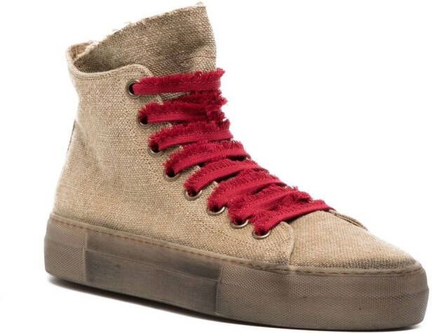 Uma Wang ankle-length linen sneakers Brown