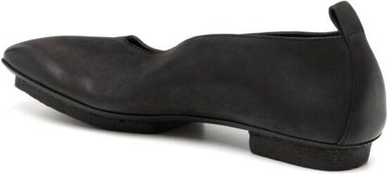 Uma Wang asymmetric-toe leather ballerinas Black