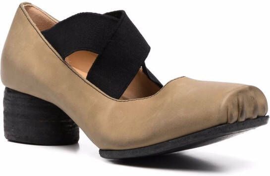 Uma Wang block-heel leather ballerina shoes Green
