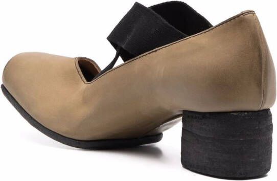 Uma Wang block-heel leather ballerina shoes Green