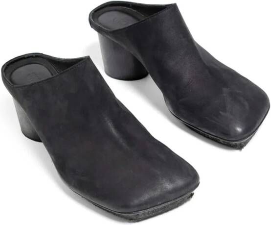 Uma Wang block-heel leather mules Black