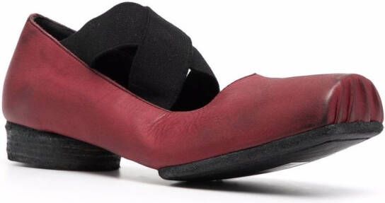 Uma Wang crossover-strap ballerina shoes Red