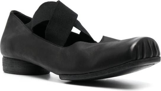 Uma Wang square-toe 23mm leather ballerina shoes Black