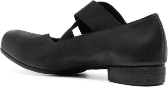 Uma Wang square-toe 23mm leather ballerina shoes Black
