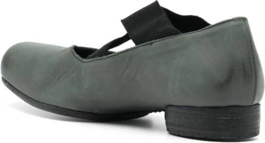 Uma Wang square-toe leather ballerina shoes Green
