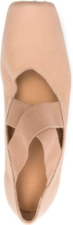 Uma Wang crossed strap ballerinas Neutrals