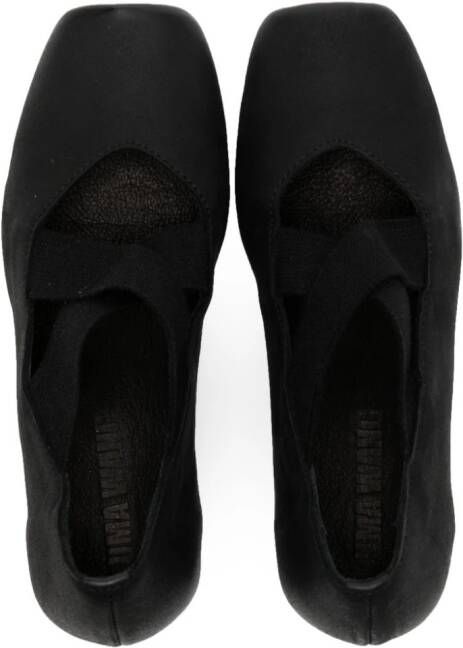 Uma Wang square-toe leather ballet pumps Black