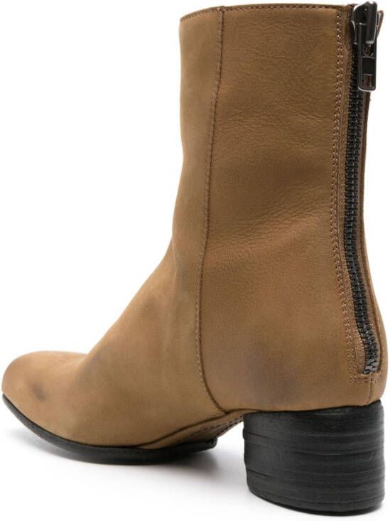 Uma Wang square-toe nubuck boots Brown