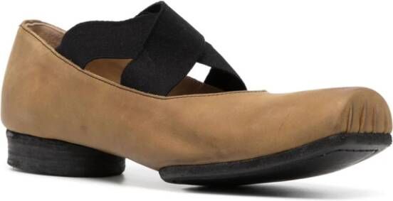 Uma Wang square-toe suede ballerina shoes Brown