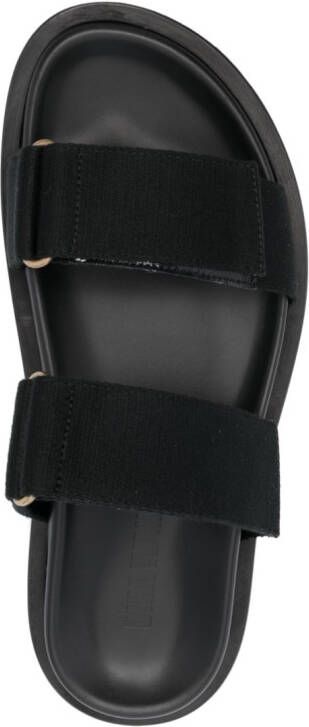 Uma Wang touch-strap leather slides Black