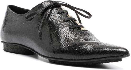 Uma Wang two-tone pointed lace-up shoes Black
