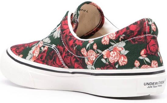 Undercover floral-print low-top sneakers Green