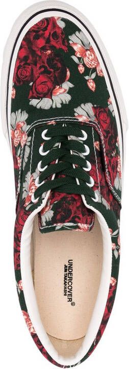 Undercover floral-print low-top sneakers Green