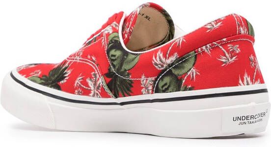 Undercover palm tree-print sneakers Red