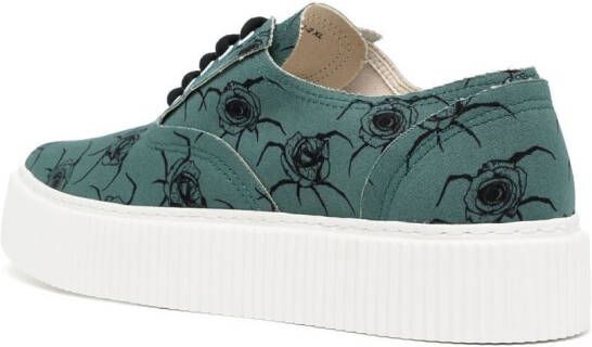 Undercoverism floral-print lace-up sneakers Green