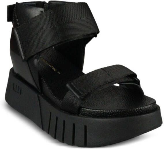 United Nude Delta Wedge leather sandals Black