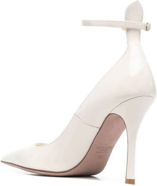 Valentino Garavani 100mm Tan-Go leather pumps White