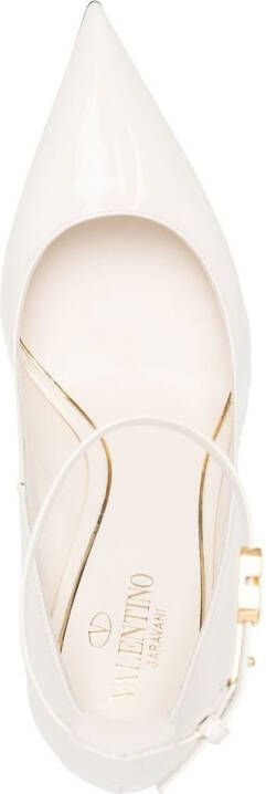 Valentino Garavani 100mm Tan-Go leather pumps White