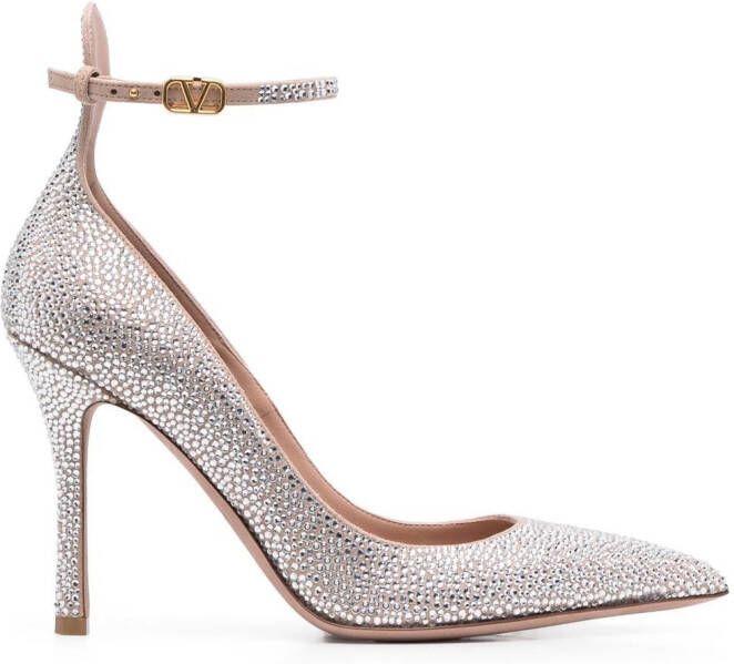 Valentino Garavani 105mm rhinestone-embellished heels Silver