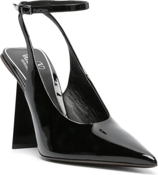 Valentino Garavani 110mm pointed-toe patent leather pumps Black