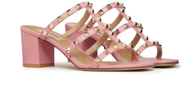 Valentino Garavani Rockstud 60mm slide sandals Pink