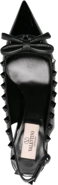 Valentino Garavani 70mm rockstudded bow-detail leather pumps Black