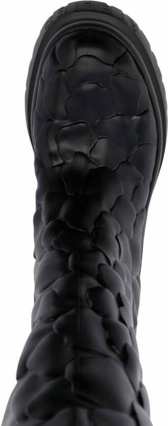 Valentino Garavani Atelier floral-embossed mid-calf rain boots Black