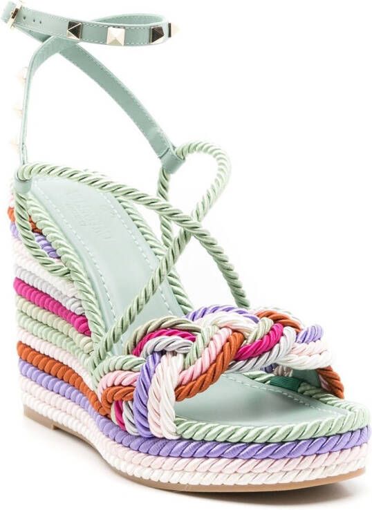 Valentino Garavani braided-strap wedge sandals Multicolour