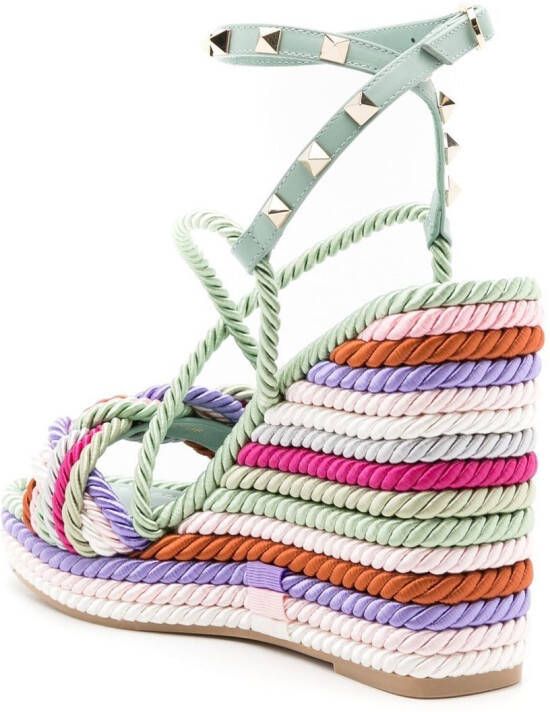 Valentino Garavani braided-strap wedge sandals Multicolour