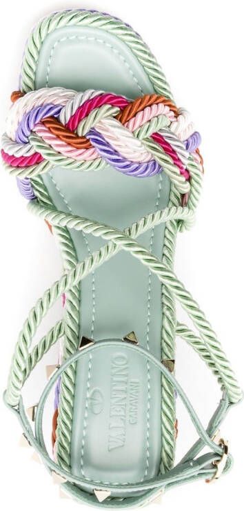 Valentino Garavani braided-strap wedge sandals Multicolour