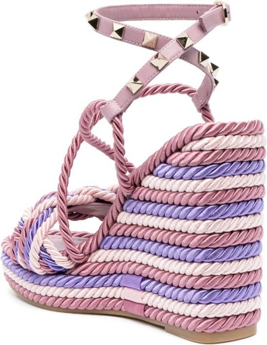 Valentino Garavani braided-strap wedge sandals Pink