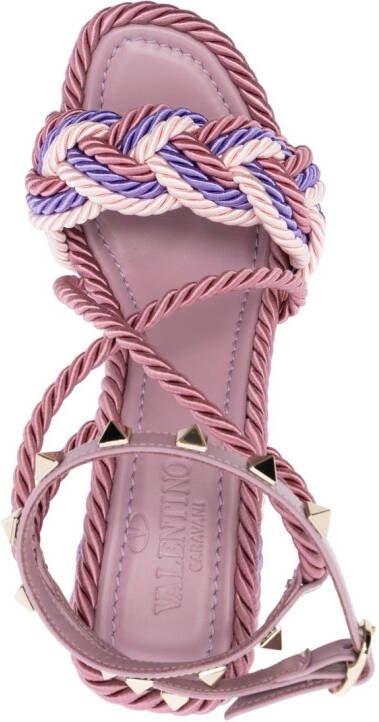 Valentino Garavani braided-strap wedge sandals Pink