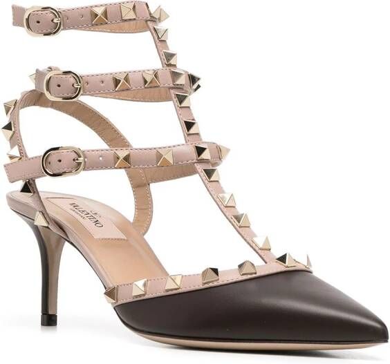 Valentino Garavani caged Rockstud 65mm pumps Brown