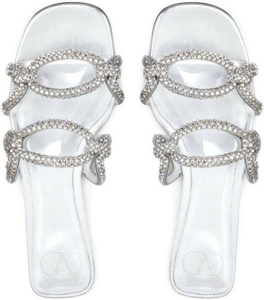 Valentino Garavani Chain 1967 crystal-embellished sandals Silver