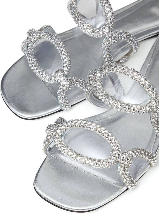 Valentino Garavani Chain 1967 crystal-embellished sandals Silver