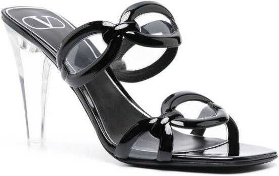 Valentino Garavani Chain transparent-heel sandals Black
