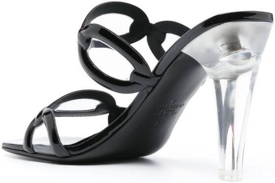 Valentino Garavani Chain transparent-heel sandals Black