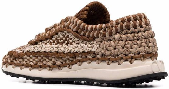 Valentino Garavani crochet low-top sneakers Brown